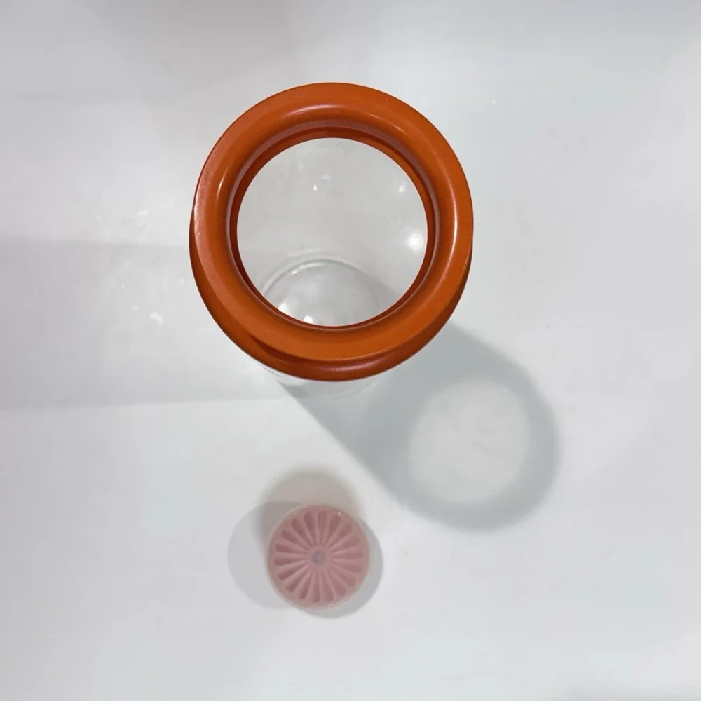 Vintage Tupperware Push & Seal Large Canister Harvest‎ Orange 7 cup No. 1486-2